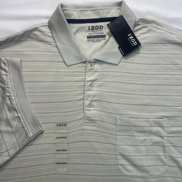 NWT IZOD Golf Classix Short Sleeve Striped Polo Shirt Size XXL - Picture 1 of 7